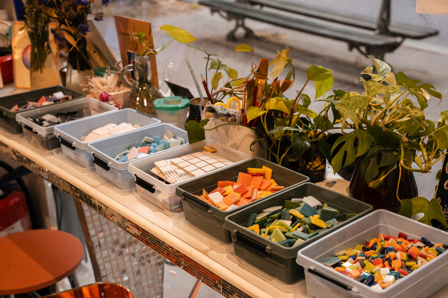 Atelier de mosaïque