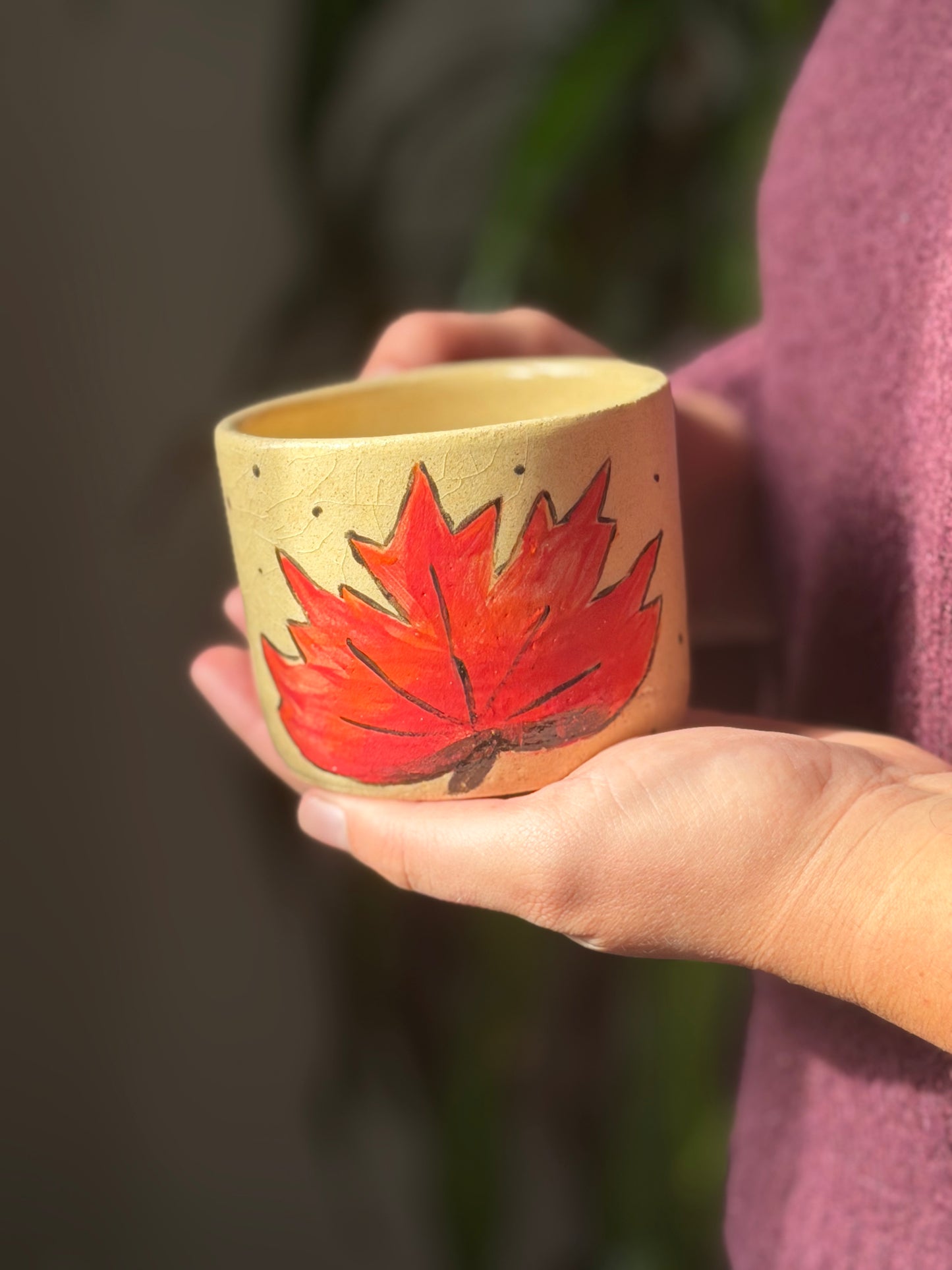 Tasse Feuille & petits points