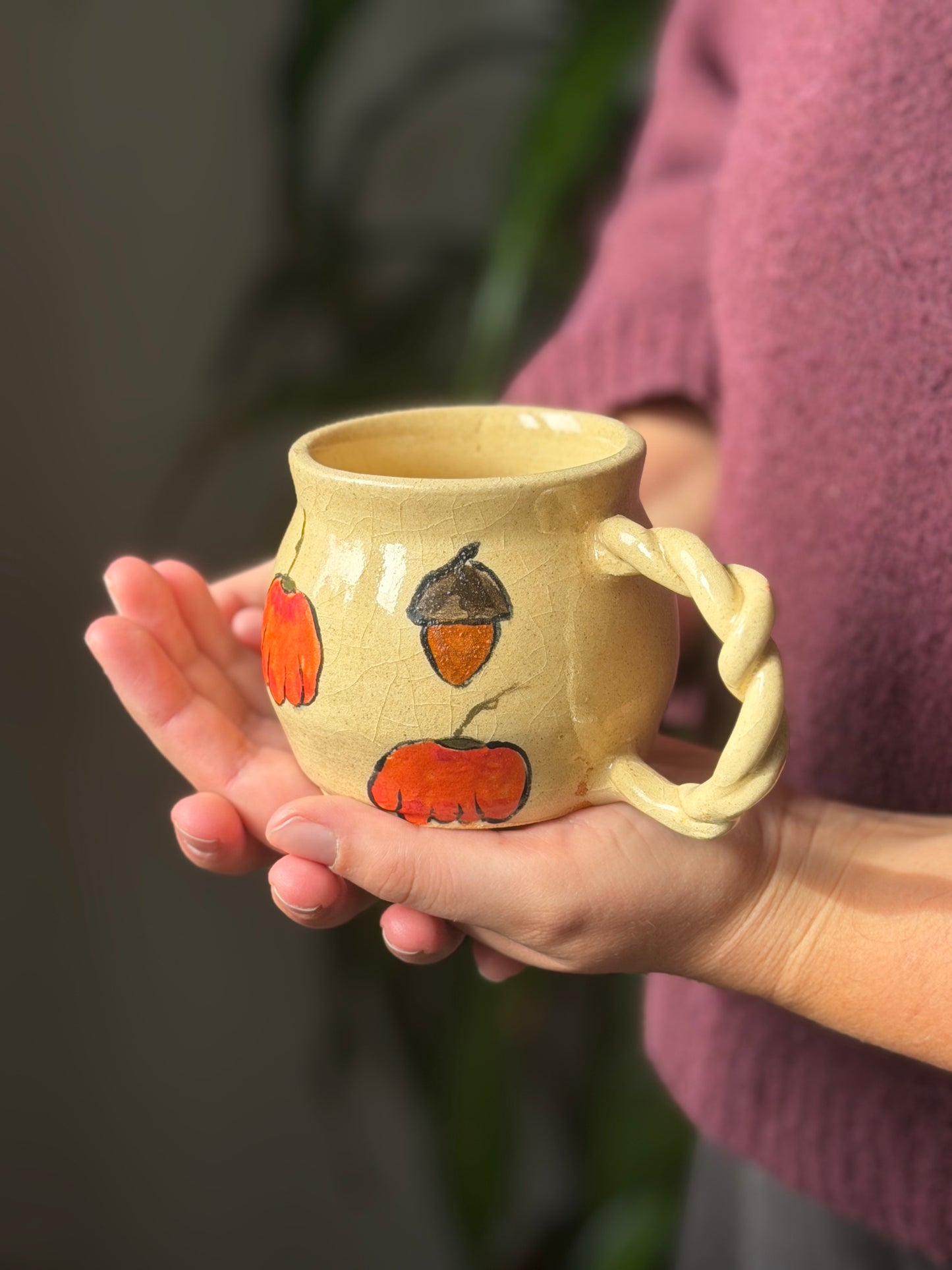 Tasse Citrouilles & anse torsadée